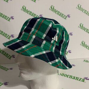Adidas Bucket Hat Golf Reversible Ladies Womens Green Plaid White Blue One Size